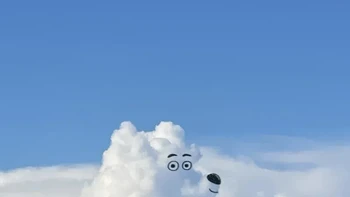 “Saya mencoba menggambar garis sesedikit mungkin dan membiarkan bentuk awan itu sendiri yang mengangkat beban,” kata Judge tentang karyanya.  . Foto: Instagram/adailycloud by Chris Judge