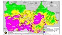 Untuk wilayah berpotensi tinggi mayoritas berada di kawasan Bogor bagian barat, seperti Kecamatan Sukajaya, Nanggung, Leuwiliang, Pamijahan, Tenjolaya, Cigombong, Cijeruk, serta wilayah Kecamatan Citeureup dan Babakan Madang. (dok BPBD Kabupaten Bogor)