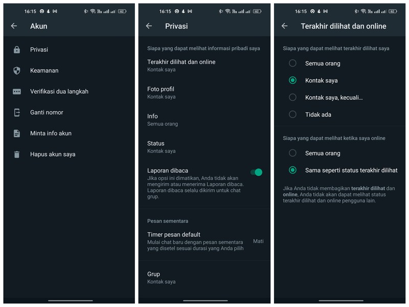 Fitur sembunyikan status online WhatsApp sudah tersedia di Indonesia