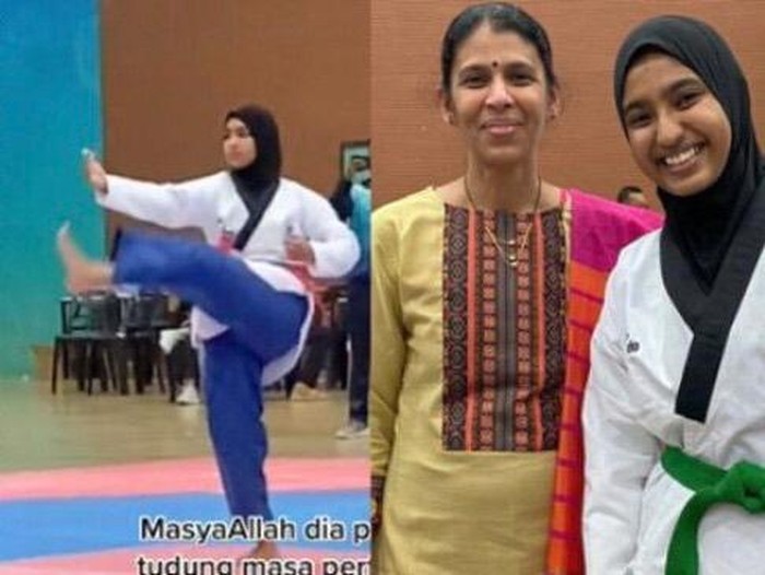 Foto atlet Taekwondo asal India ingin memakai hijab saat bertanding.