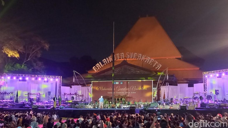 Konser penyerahan simbolis sertifikat gamelan sebagai warisan budaya tak benda UNESCO, di Balai Kota Soloz Jumat (16/9/2022) malam.