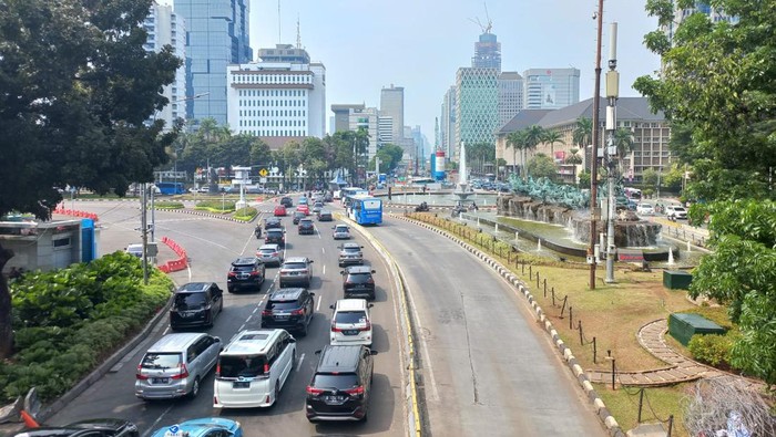 Lalin di Patung Kuda jelang demo BBM, Jumat (16/9/2022).