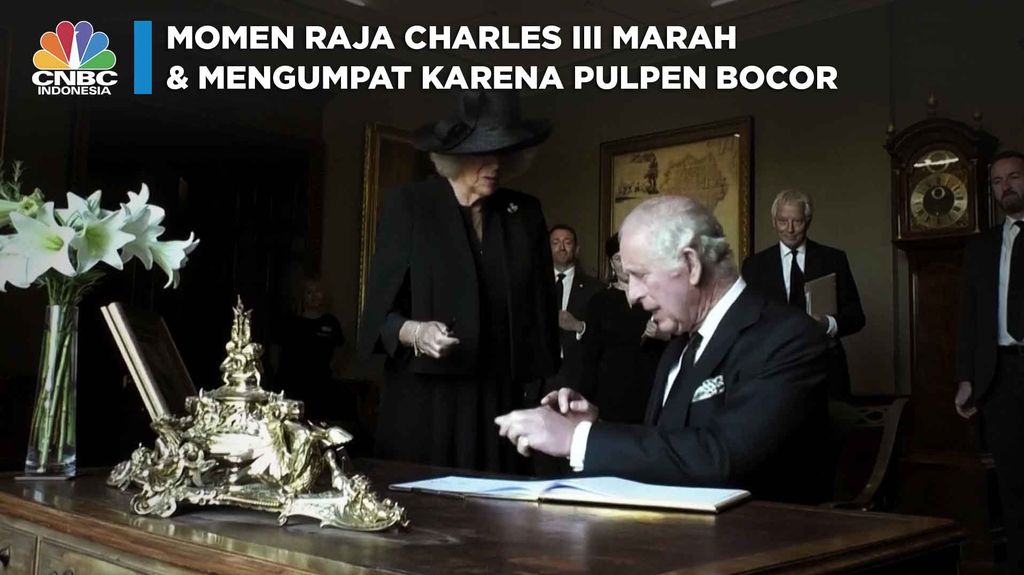 Momen Raja Charles III Marah & Mengumpat karena Pulpen Bocor