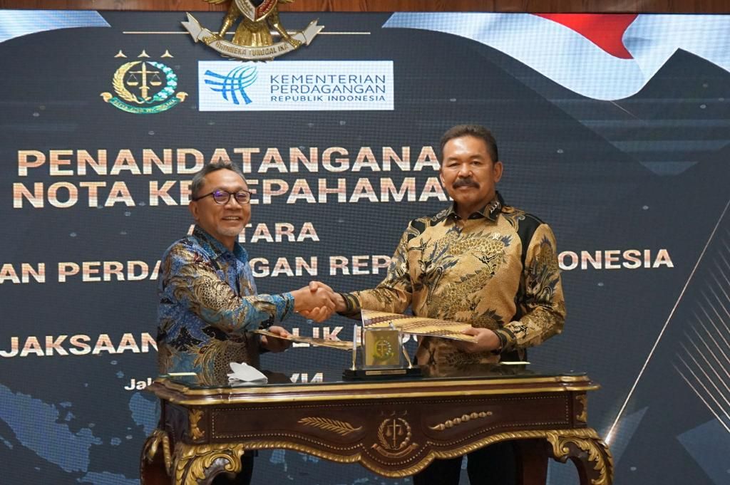 Mendag Zulkifli Hasan dan Jaksa Agung RI menandatangani Nota Kesepahaman Kerja Sama Koordinasi Pelaksanaan Tugas dan Fungsi, Jumat (16/9/2022).