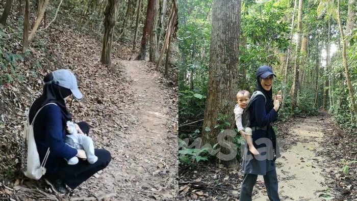 Foto ibu yang mengajak anak usia 4 bulan masuk ke dalam hutan, tuai kritik dari warganet.