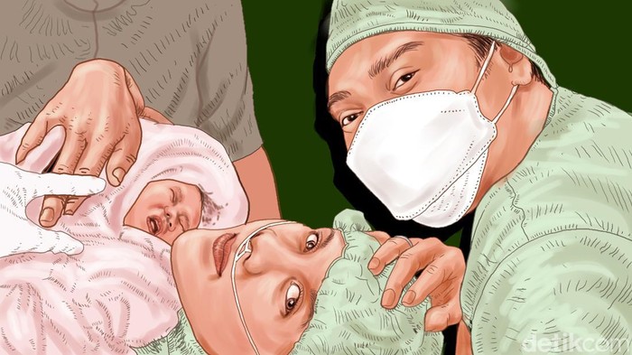 Ilustrasi Foto Persalinan