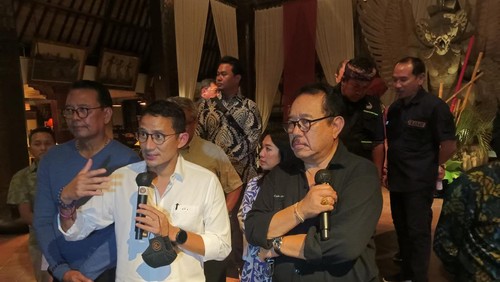 Menteri Pariwisata Sandiaga Uno di Canggu, Badung, Bali
