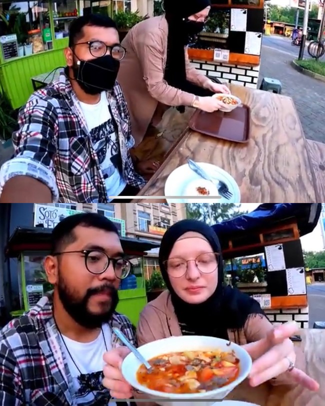 Cerita tentang Rihan dan Annie viral setelah mereka mengunggah kisah perjalanan cintanya di Youtube. Dalam video di channel Youtube milik Rihan, ia bercerita tentang usahanya membuka kedai soto yang diberi nama Soto Hj. Etty. Menu yang ditawarkan beragam ada soto merah, yang izinya daging, babat, kikil dan paru. Ada juga rawin dan sop iga sapi. “Nah, ini usaha terbaru kita soto merah Hj. Etty. Setelah sekian lama tapi gerobak dan ready tinggal jualan. Kita jualan di ruko Galaxy. Ini itu resep soto buatan mama,” ucap Rihan dalam videonya. Foto: Dok. Instagram @rihanvaluzi.