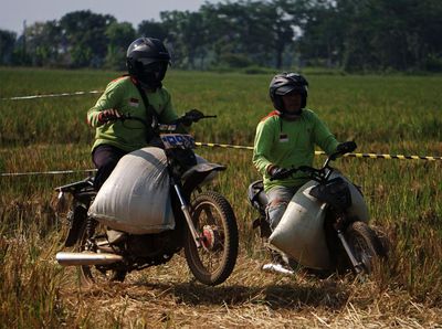 Serunya Balap Motor Ojek Gabah di Batang