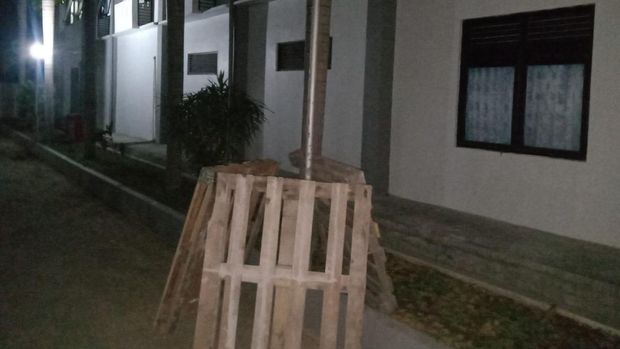 Lapangan lokasi mahasiswa UNY tewas kesetrum saat main basket, Pengasih, Kulon Progo, Sabtu (17/9/2022).