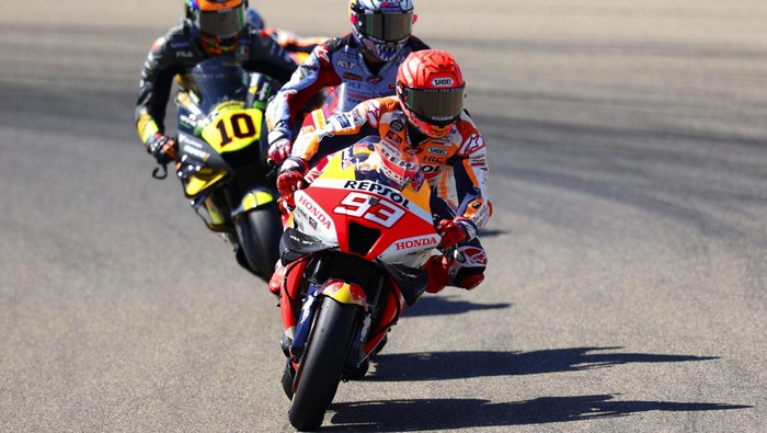 ALCANIZ, SPAIN - SEPTEMBER 17: March Marquez of Spain and Repsol Honda Team in action during the Qualifying at Motorland Aragon Circuit on September 17, 2022 in Alcaniz, Spain. (Photo by Joan Cros Garcia - Corbis/Corbis via Getty Images)