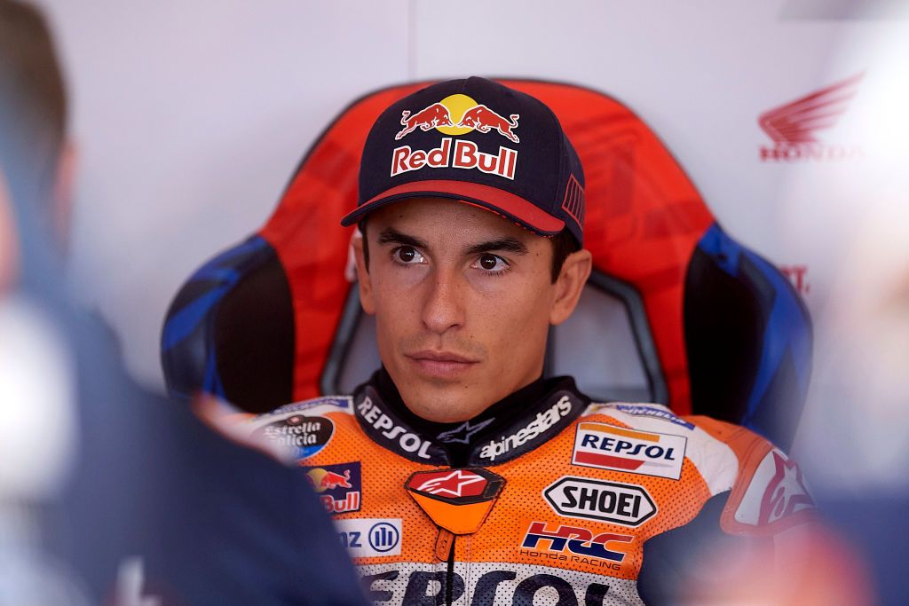 Marc Marquez (93) of Spain and Repsol Honda Team during the qualifying of Gran Premio Animoca Brands de Aragon at Motorland Aragon Circuit on September 17, 2022 in Alcaniz, Spain. (Photo by Jose Breton/Pics Action/NurPhoto via Getty Images)