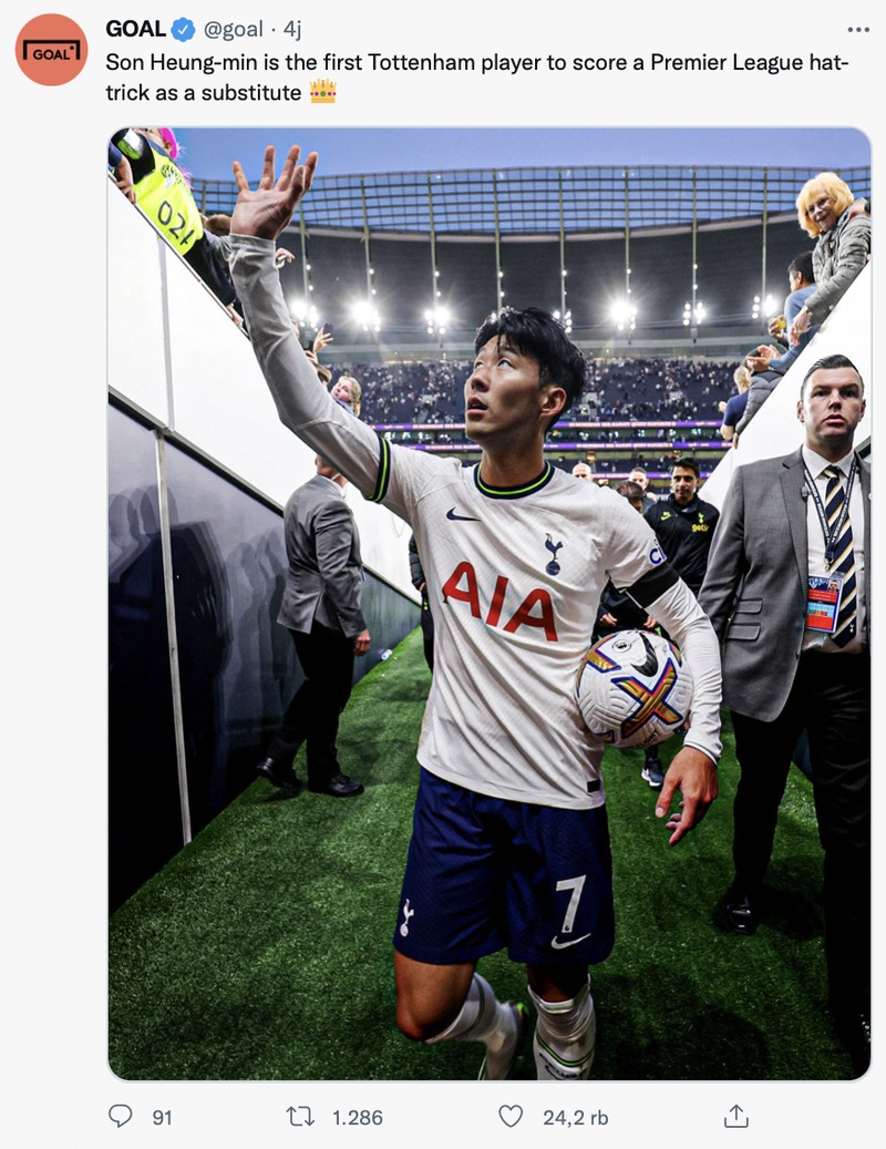 Striker Tottenham Hotspur Heung-min Son