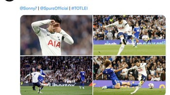 Bukan hat-trick biasa kali ini. Sebab, Son mengawali pertandingan dari bangku cadangan dan mencetak trigol dalam waktu kurung waktu 13 menit. Foto: Twitter