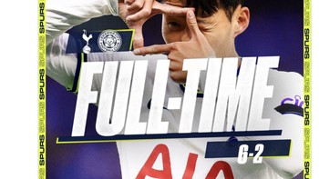 Leicester City babak belur saat bertamu ke kandang Tottenham Hotspur. Foto: Twitter