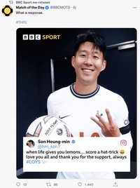 Striker Tottenham Hotspur Heung-min Son