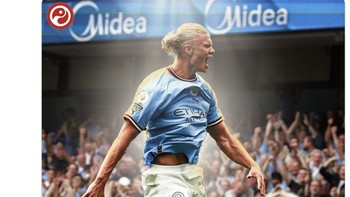 Sebagai rekrutan anyar Man City dan baru mencicipi panasnya Liga Inggris, tak membuat Erling Haaland kaku. Justru deretan gol terus ia cetak. Foto: Twitter