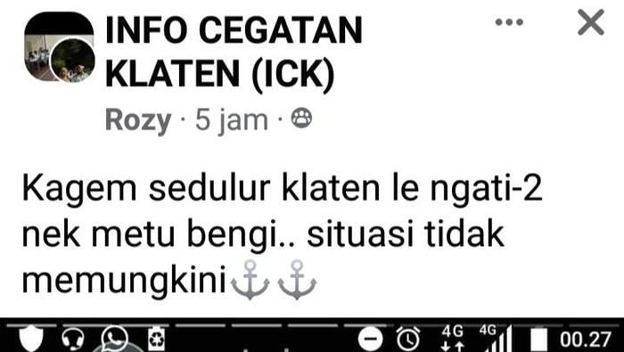 Postingan akibat aksi pembacok viral di media sosial.
