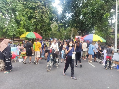 Suasana hari pertama CFD di Lapangan Renon, Denpasar pada Minggu (18/9/2022)