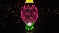 Penampakan puncak menara dari jarak dekat. Foto: AFP via Getty Images/ISHARA S. KODIKARA