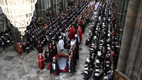 Ini merupakan pemakaman kenegaraan pertama di Inggris dalam puluhan tahun, setelah Winston Churchill dimakamkan secara kenegaraan pada hampir 60 tahun silam. Gareth Cattermole/REUTERS