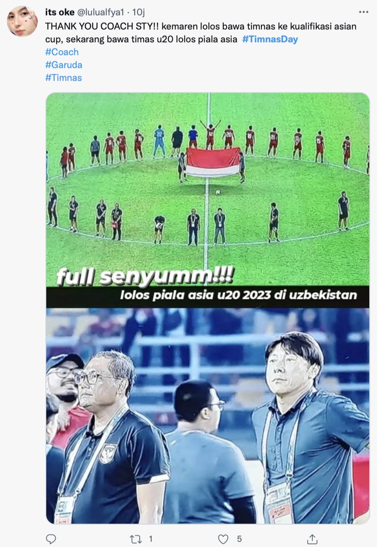Meme Timnas Indonesia U-20 melaju ke Piala Asia U-20 2023