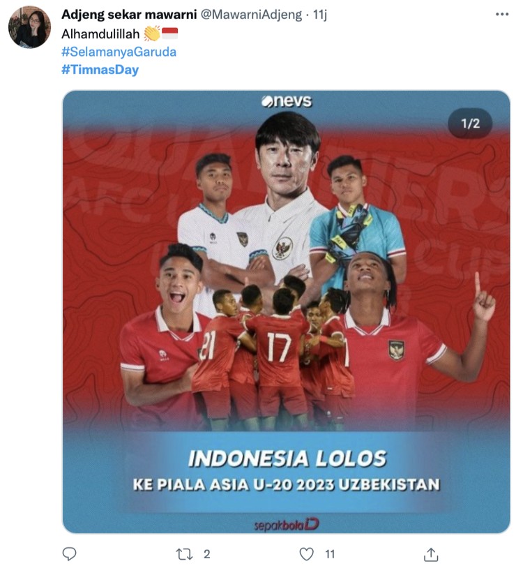 Meme Timnas Indonesia U-20 melaju ke Piala Asia U-20 2023