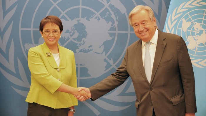 Menlu RI Retno LP Marsudi bertemu Sekjen PBB Antonio Guterres