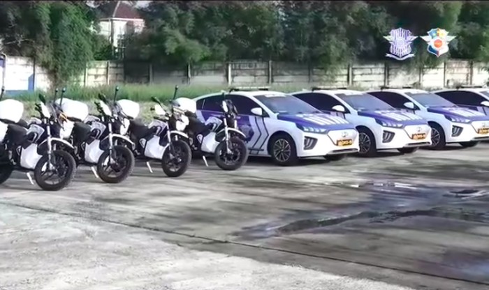 Mobil dan Motor Listrik Polisi buat Kawal KTT G20