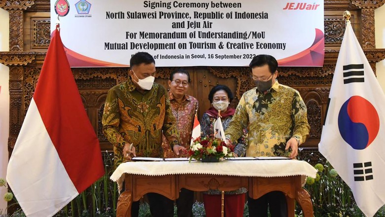 MoU Jeju Air dan Pemprov Sulut Pemerintah Provinsi Sulawesi Utara meneken perjanjian kerja sama dengan Jeju Air, untuk membuka rute penerbangan langsung dari Korea Selatan ke Manado.