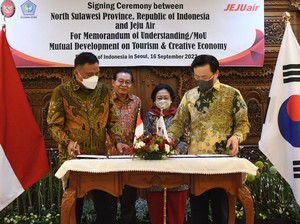 Megawati Saksi MoU Jeju Air-Pemprov Sulut, Buka Penerbangan Korsel-Manado
