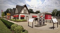 Gerai restoran KFC pertama berada di Corbin, Kentucky, Amerika Serikat. Awalnya restoran ini hanya sebuah bangunan tanpa logo yang menyajikan ayam goreng berlapis tepung renyah. Foto: Sanders Cafe