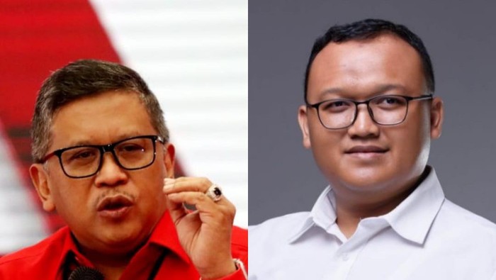 Ilustrasi saling sentil Sekjen PDIP Hasto Kristiyanto (kiri) dan jubir PKS Muhammad Kholid (kiri).