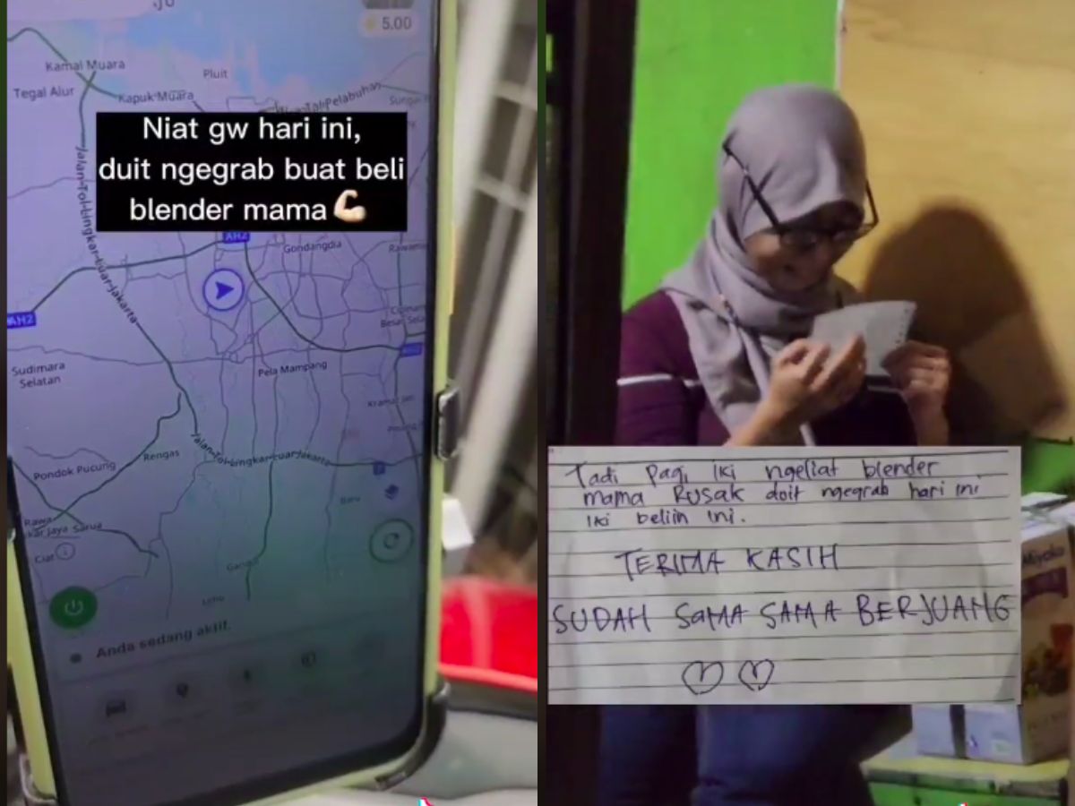 Perjuangan driver ojol belikan blender ibunya