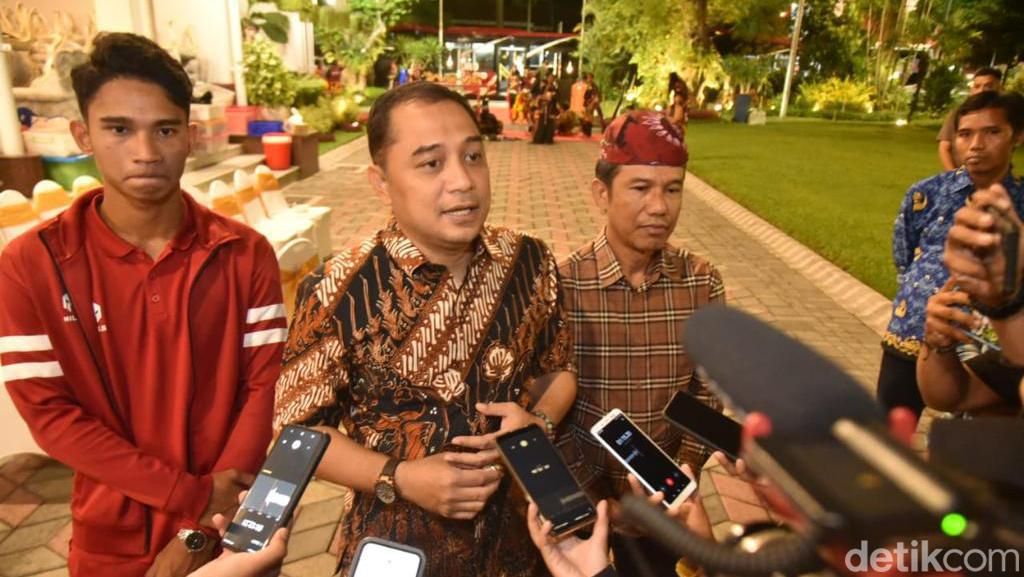 Timnas U-19 Makan Malam di Rumah Dinas Wali Kota Surabaya Dihibur Reog