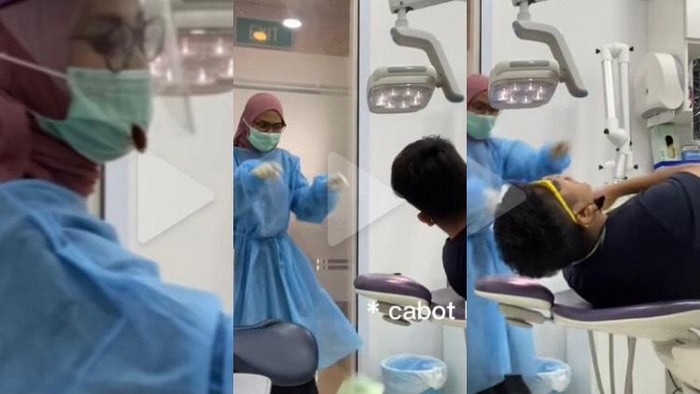 Viral Bikin Geli, Kecoak Terbang ke Wajah saat Dokter Bersihkan Karang Gigi