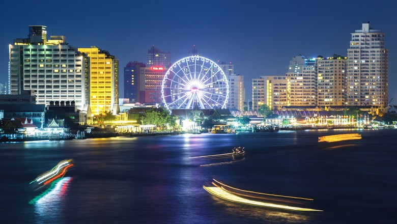 Asiatique Thailand Pemandangan Asiatique Thailand di malam hari.