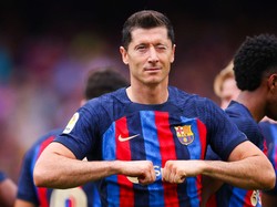 Robert Lewandowski sementara koleksi 19 gol dari 28 laga. Dirinya sempat mandek nggak bikin gol di sembilan laga! (Getty Images)