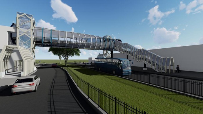 Desain JPO Stasiun Klender Baru, Jakarta Timur.