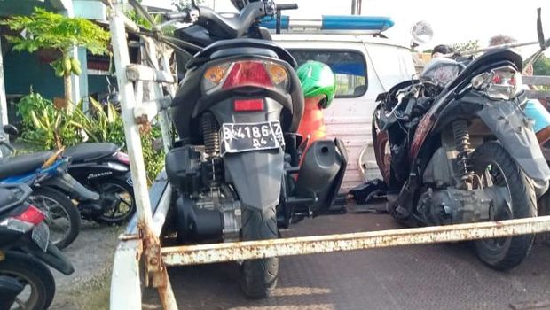 Penampakan Mobil Sejumlah Motor Yang Terlibat Tabrak Lari Di Bantul