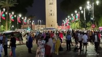 Mesjid Koutoubia di malam hari.