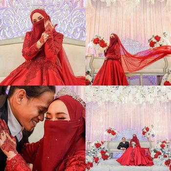 Pasangan pengantin Haziq Samrat dan Miera Harley Marley, viral di media sosial.