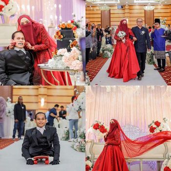 Pasangan pengantin Haziq Samrat dan Miera Harley Marley, viral di media sosial.