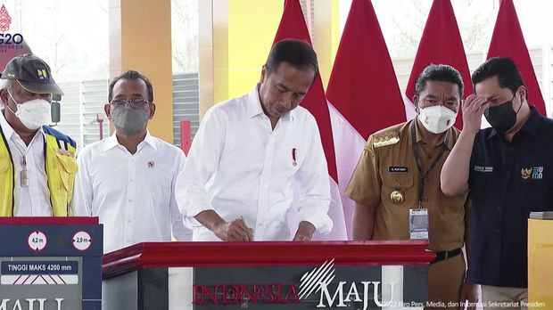 Peresmian Jalan Tol Cibitung – Cilincing dan Serpong – Balaraja Seksi I, 20 September 2022. (Tangkapan layar Youtube Setpres RI)