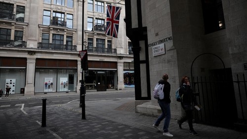 A general view of a street on the day of the state funeral and burial of Britains Queen Elizabeth, in London, Britain, September 19, 2022.  REUTERS/Carlos Barria
