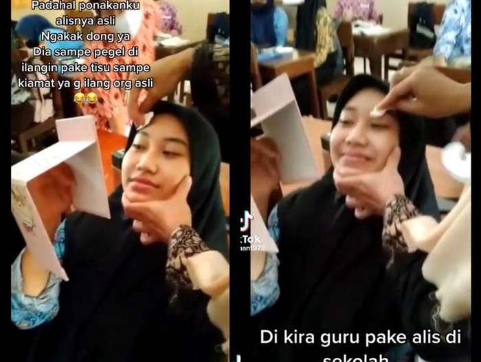 Dikira guru pakai alis di sekolah dan suka disindir oleh kakak kelas. Guru ini membersihkan alis murid pakai rempver padahal alis muris tersebut alis asli. Viral di media sosial, dikira guru pakai alis di sekolah dan suka disindir oleh kakak kelas. Guru ini membersihkan alis murid pakai rempver padahal alis muris tersebut alis asli.