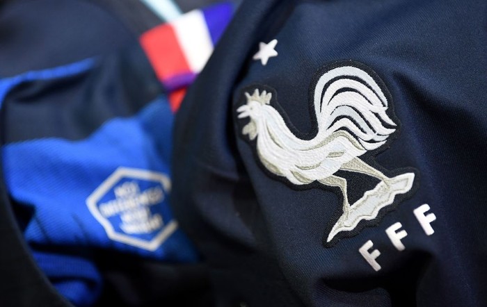 A picture taken on April 25, 2018 in Paris, shows the jersey of the French national football team for the FIFA 2018 World Cup football tournament. (Photo by FRANCK FIFE / AFP)        (Photo credit should read FRANCK FIFE/AFP via Getty Images)