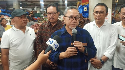 Menteri Perdagangan, Zulkifli Hasan ketika ditemui di Pasar Badung, Jalan Sulawesi No 1 Denpasar, Bali pada Rabu (21/9/2022)