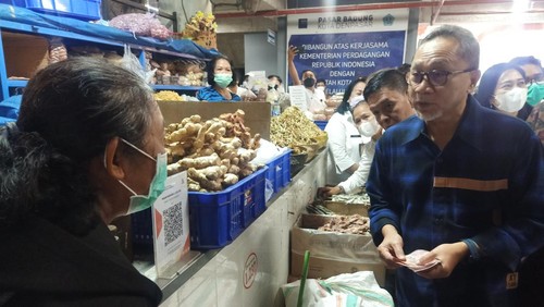 Menteri Perdagangan, Zulkifli Hasan melakukan kunjungan ke Pasar Badung, Denpasar, Bali, Rabu (21/9/2022).