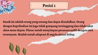 Posisi 1? Artinya kalian mudah untuk adaptasi dalam segala situasi hidup.